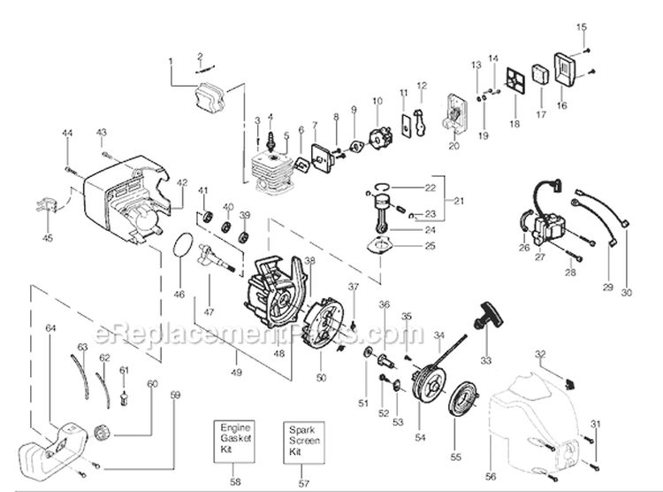 Page B Diagram and Parts List for TE400CXL Type 4 Weed Eater Trimmer